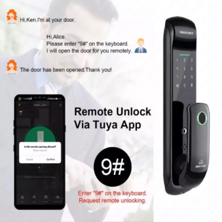 Smart Mortise Door Lock -  Fingerprint, Password, Mechanical Key, Card, APP, Bluetooth/WiFi Smart Lock  TAML19