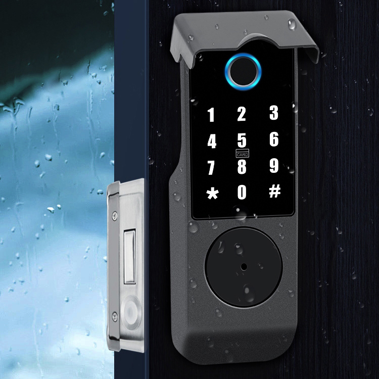 Waterproof Smart Rim Lock  - Fingerprint Passcode Physical Key NFC APP Remote control  TARL29