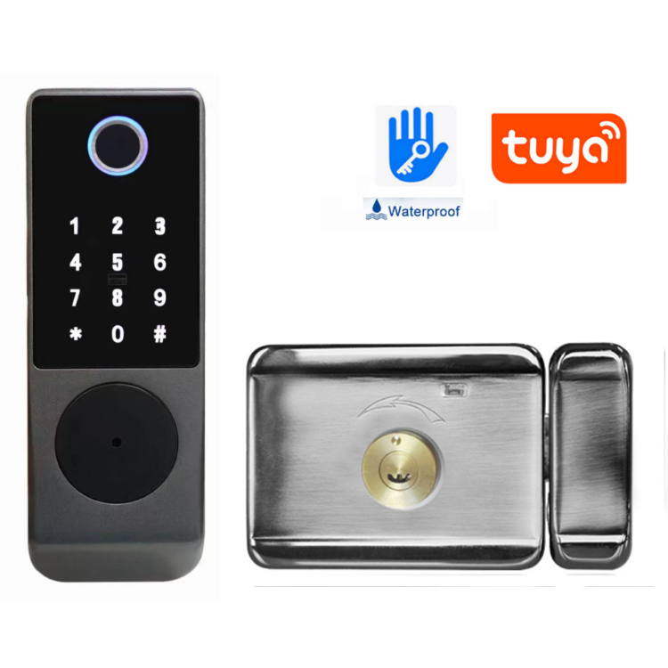 Waterproof Smart Rim Lock  - Fingerprint Passcode Physical Key NFC APP Remote control  TARL29