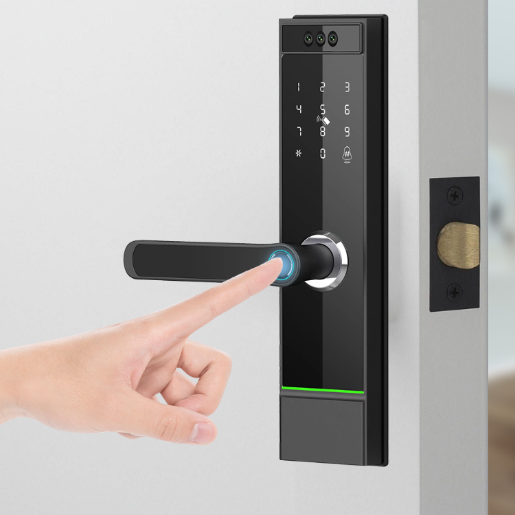 Smart Mortise Door Lock with Camera - Face Recognition, Fingerprint, Password, Mechanical Key, Card, APP, Bluetooth/WiFi  TALC10