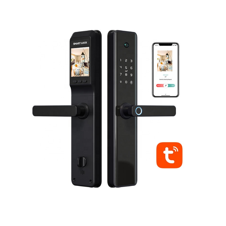 Smart Mortise Door Lock with Camera - Fingerprint, Password, Mechanical Key, Card, APP, Bluetooth/WiFi TALC03