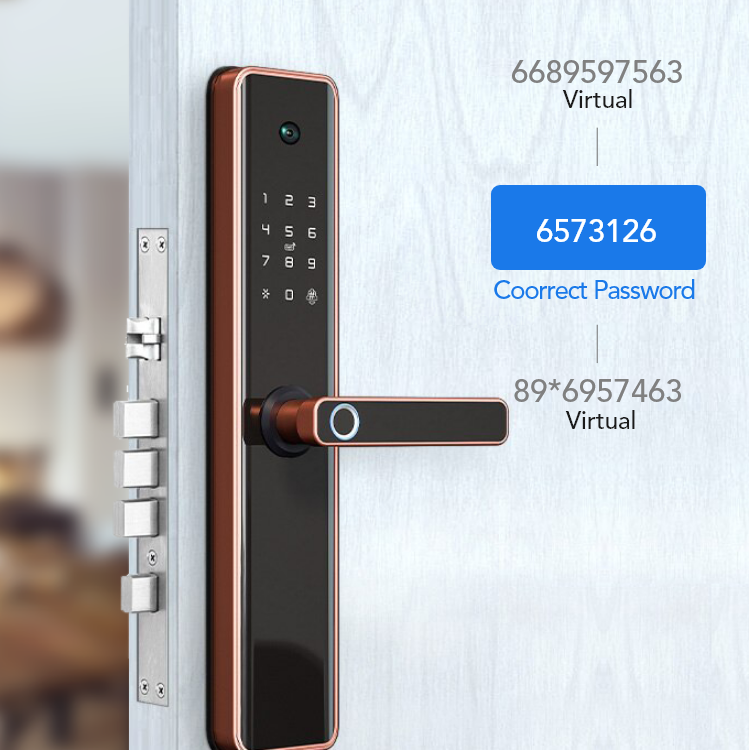 Smart Mortise Door Lock with Camera - Fingerprint, Password, Mechanical Key, Card, APP, Bluetooth/WiFi TALC03