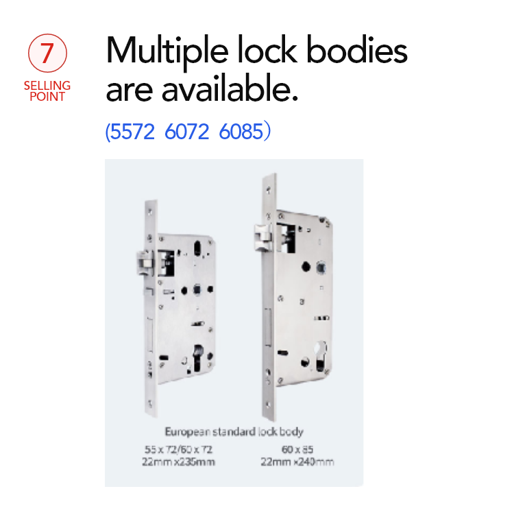 Smart Mortise Door Lock with Camera - Fingerprint, Password, Mechanical Key, Card, APP, Bluetooth/WiFi TALC03