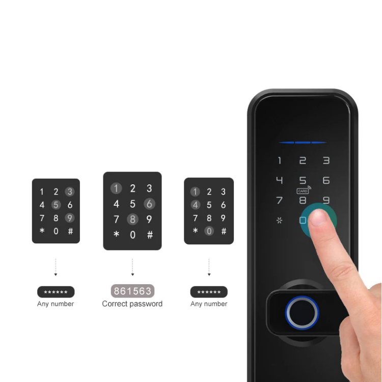 Mortise Door Lock with Camera - Fingerprint, Password, Mechanical Key, Card, APP, Bluetooth/WiFi  TALC08