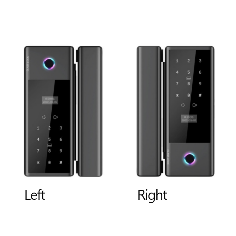 Smart Glass Door Lock - Fingerprint Password Card APP Wifi / Bluetooth Mechanical Key Smart Lock for Glass Doors  TAGL05