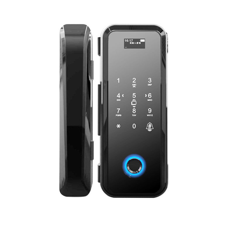 Smart Glass Door Lock - Fingerprint Password Card APP Wifi / Bluetooth Mechanical Key Smart Lock for Glass Doors  TAGL06