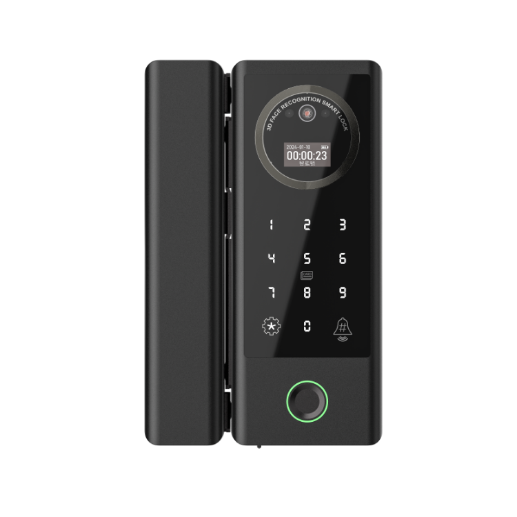 Smart Lock Glass Door with Camera - Face Recognition Fingerprint Password Card APP Wifi Bluetooth  Smart Lock for Glass Doors  TAGL07