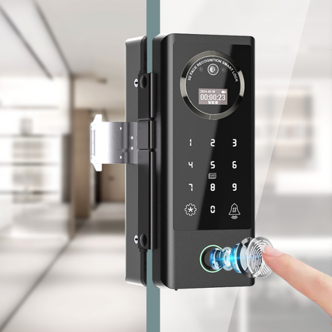 Smart Lock Glass Door with Camera - Face Recognition Fingerprint Password Card APP Wifi Bluetooth  Smart Lock for Glass Doors  SLG7