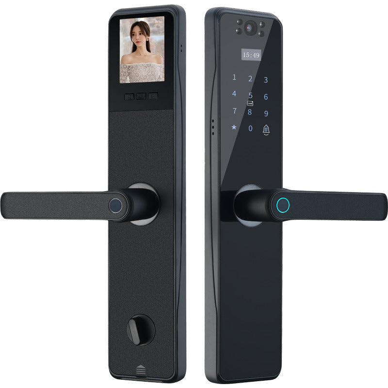 Smart Door Lock with Camera - Camera Fingerprint Lock Graffiti Tuya Smart Home Password Lock Mobile Phone Video Anti-theft Door Electronic Lock  TADL06