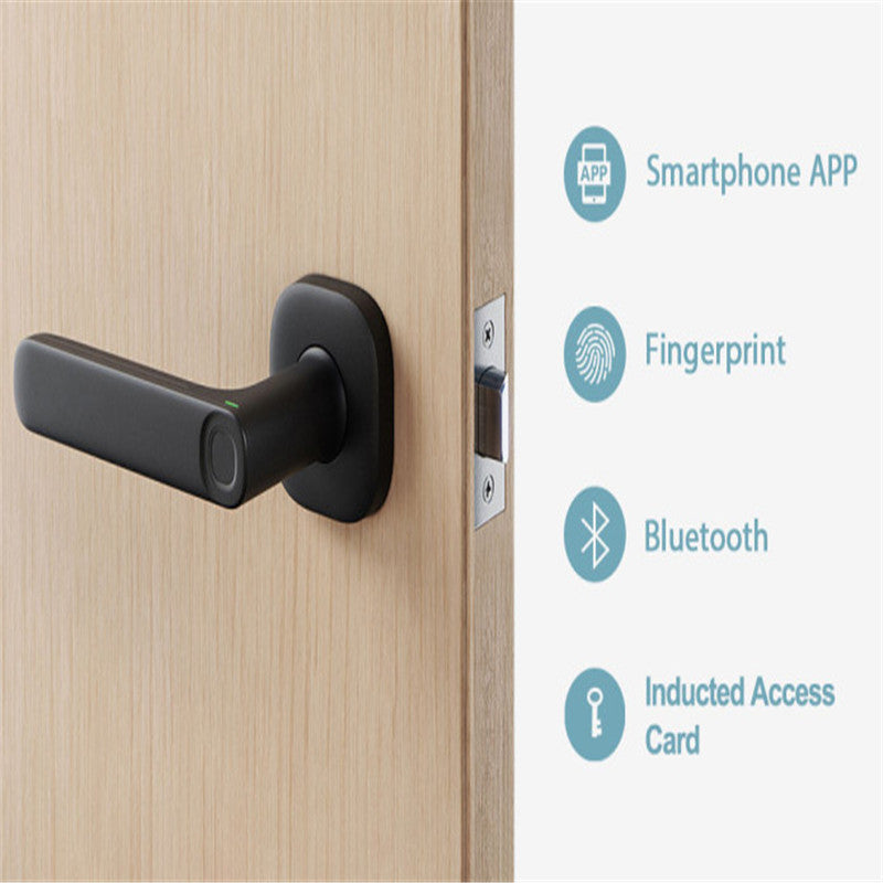 Smart Door Lock - Fingerprint Bluetooth NFC App Physical KeySmart Door Handle with Latch  TAHL03