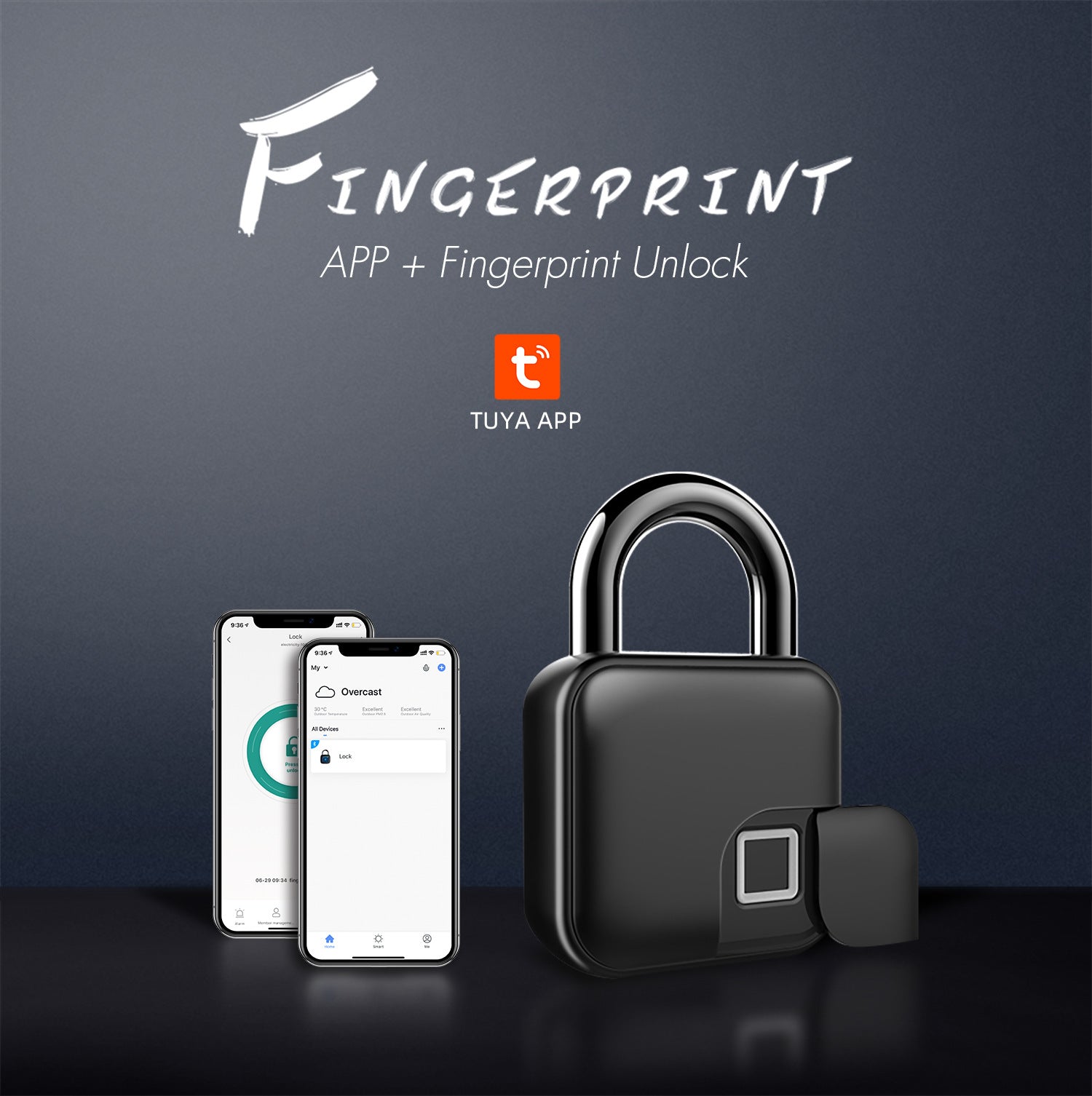 Smart Padlock - Bluetooth Fingerprint Smart Padlock  TAPL02